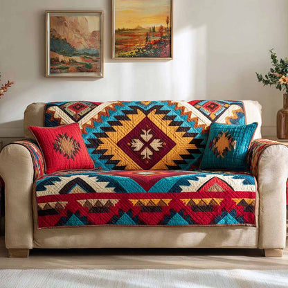 Desert Ember Quilted Sofa Cover NCU0NXD1593
