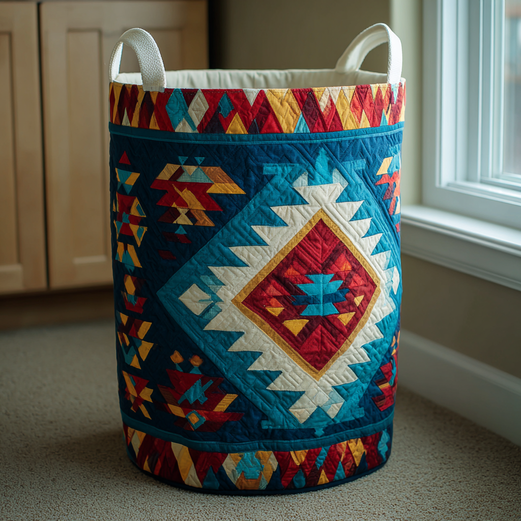 Desert Flame Quilted Laundry Basket NCU0DDK1252