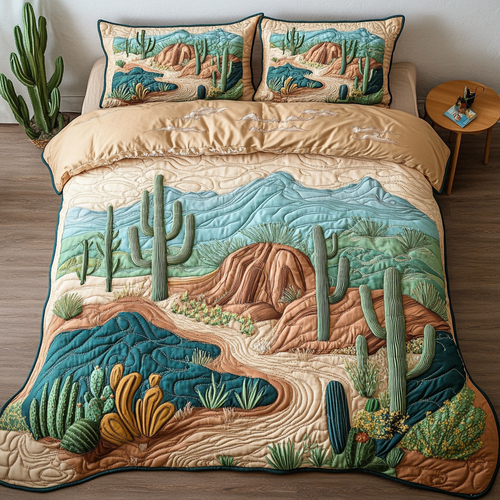 Desert Glow 3-Piece Quilted Bedding Set NCU0NVH167