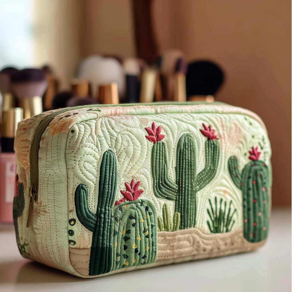 Desert Green Quilted Makeup Bag NCU0NNT2425