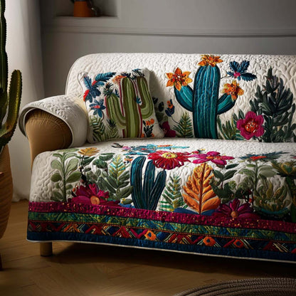 Desert Green Quilted Sofa Cover NCU0NNT2350