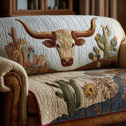 Desert Longhorn Majesty Quilted Sofa Cover NCU0LDH170