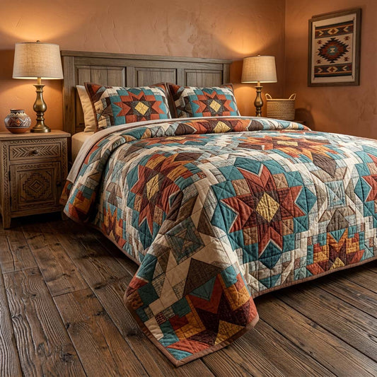 Desert Mesa Patch 3-Piece Quilted Bedding Set NCU0DQQ0704