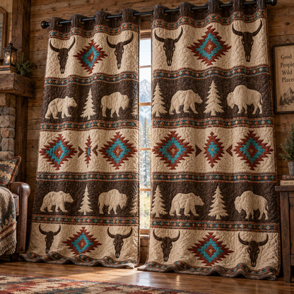Desert Skull Horizon Quilted Curtains NCU0PVL1140
