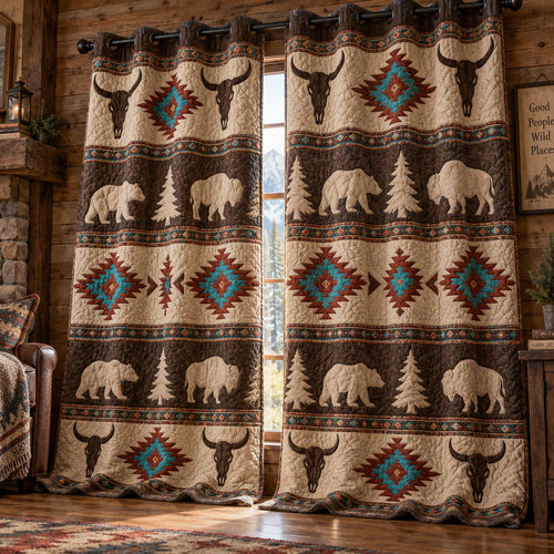 Desert Skull Horizon Quilted Curtains NCU0PVL1140