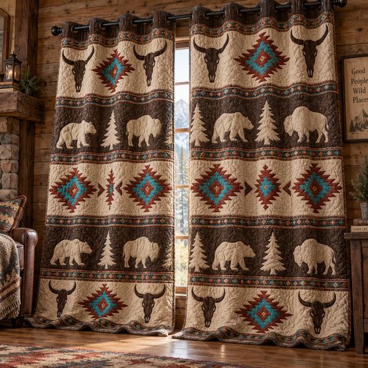 Desert Skull Horizon Quilted Curtains NCU0PVL1140