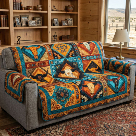 Desert Skull Quilted Sofa Cover NCU0NTD1704
