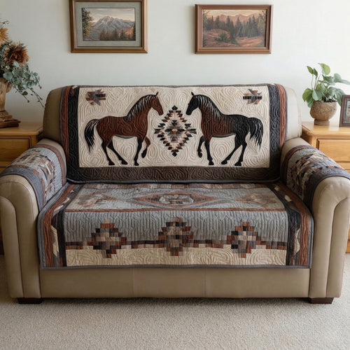 Desert Stallion Quilted Sofa Cover NCU0LDH767