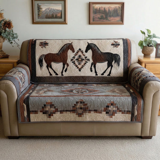 Desert Stallion Quilted Sofa Cover NCU0LDH767