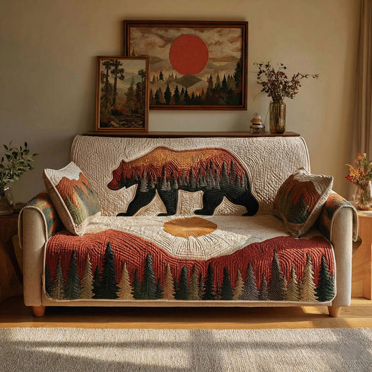 Desert Sun Bear Quilted Sofa Cover NCU0LDH661