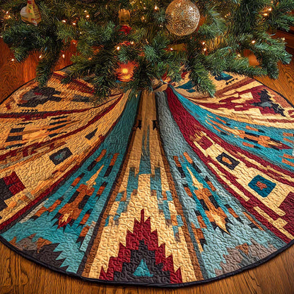 Desert Sunrise Medallion Quilted Tree Skirt NCU0NXD1026