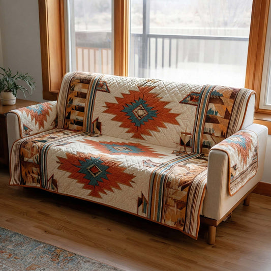 Desert Sunrise Pattern Quilted Sofa Cover NCU0NXD1243
