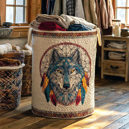 Desert Wolf Quilted Laundry Basket NCU0NTV514