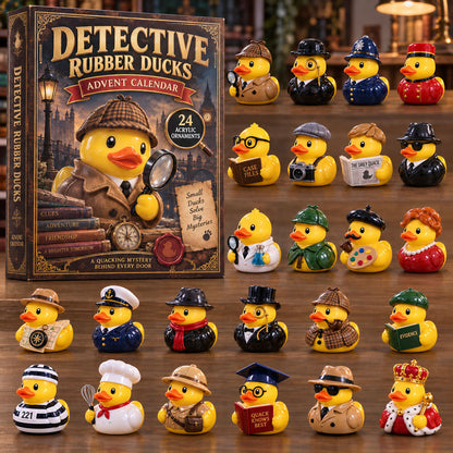 CHRISTMAS KICKOFF 40% OFF - Detective Rubber Ducks Advent Calendar 2026 - 24-Day Festive Countdown, Acrylic Charms Blind Box - Gift For Rubber Duck Lovers AC0TM283