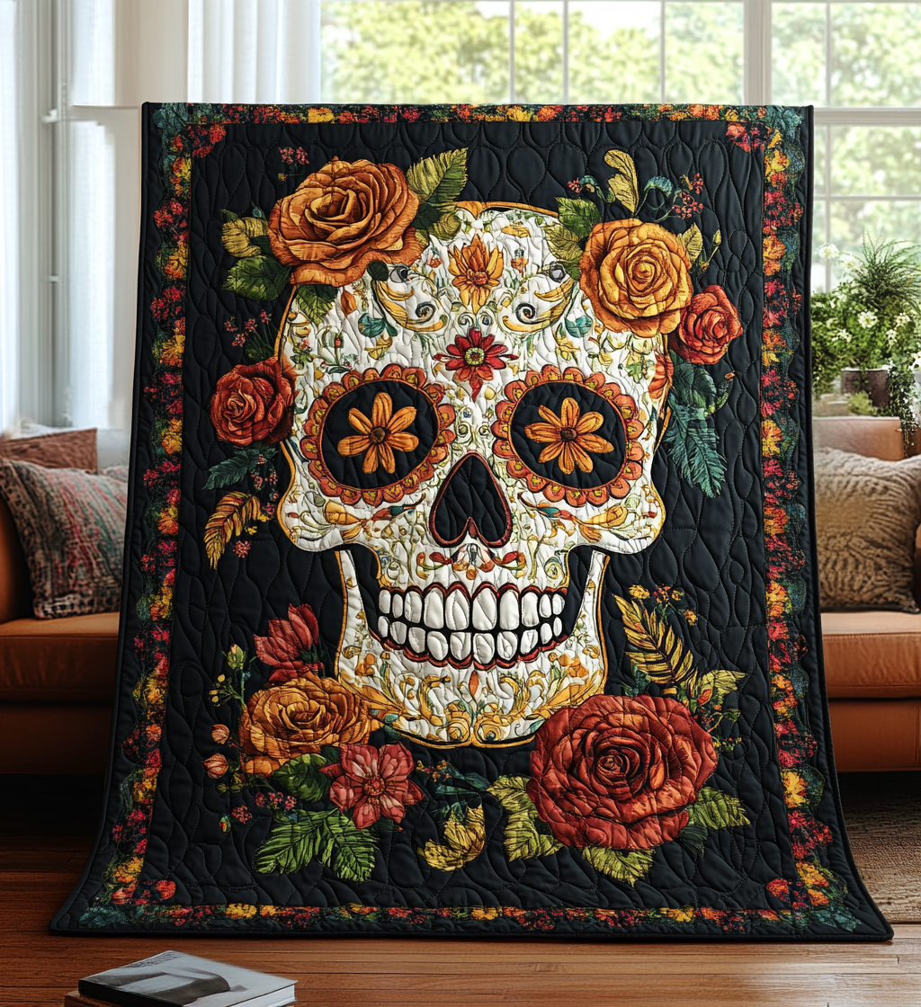 Dia De Los Muertos Quilted Blanket NCU0DV473