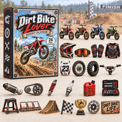 CHRISTMAS KICKOFF 40% OFF - Dirt Bike Lover Advent Calendar 2026 - 24-Day Festive Countdown, Acrylic Charms Blind Box - Gift For Outdoor Hobby Lovers AC0HA254