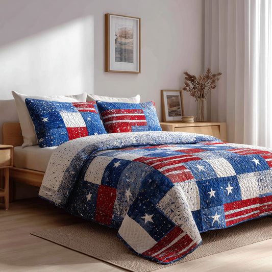 Distressed Freedom Tiles 3-Piece Quilted Bedding Set NCU0PVL850