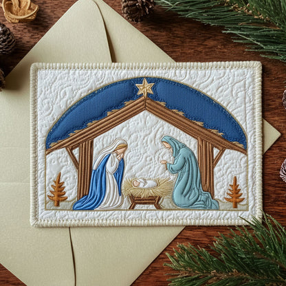 Divine Birth Quilted Fabric Postcard NCU0PTT2290