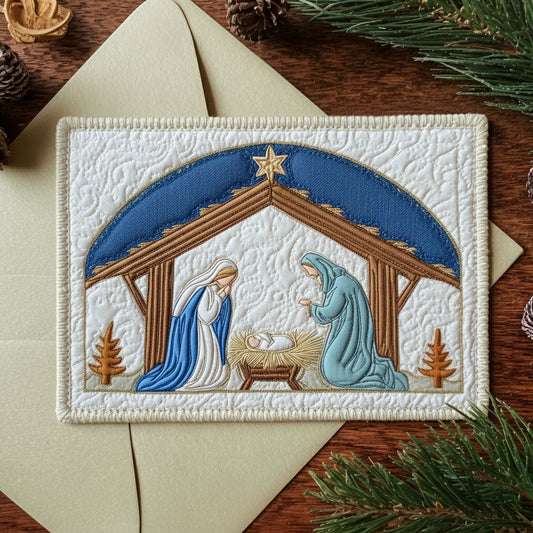 Divine Birth Quilted Fabric Postcard NCU0PTT2290