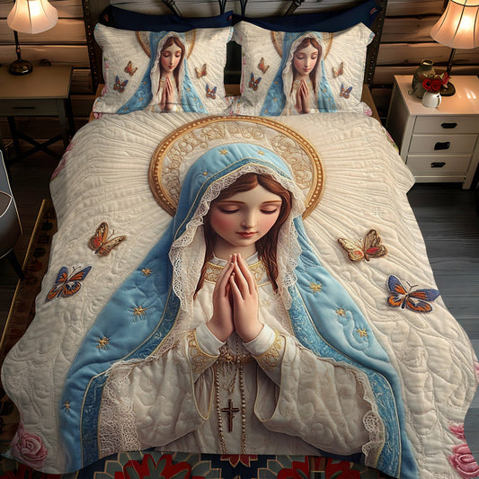 Divine Grace 3-Piece Quilted Bedding Set NCU0NT1778