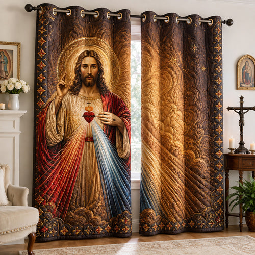 Divine Mercy Light Quilted Curtains NCU0HNH1226