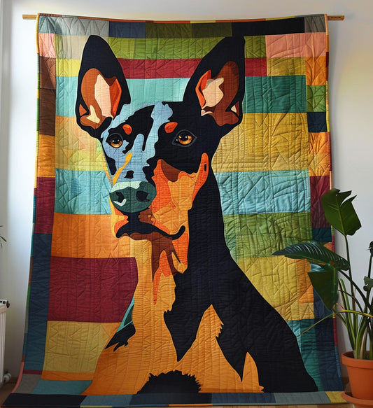 Doberman Prowess Quilted Blanket NCU0PT283