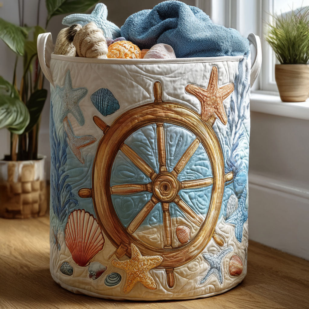 Dockside Days Quilted Laundry Basket NCU0PTT1009