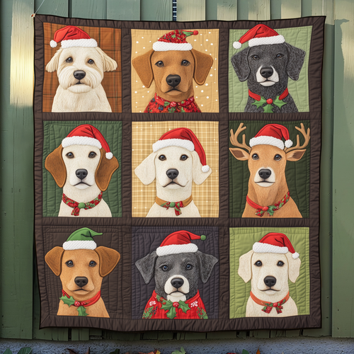 Dog Christmas Magic Quilted Blanket NCU0VL640