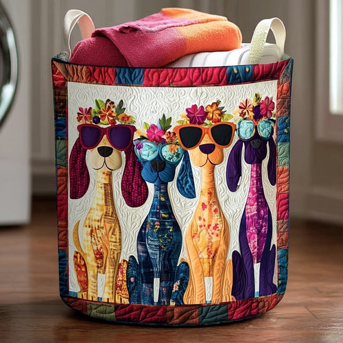 Doggie Crew Quilted Laundry Basket NCU0NNL046