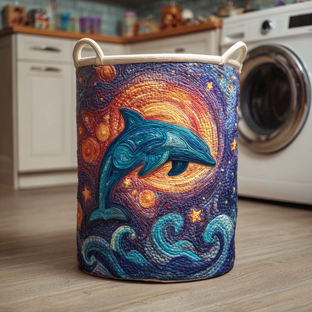 Dolphin Bay Quilted Laundry Basket NCU0NTD161