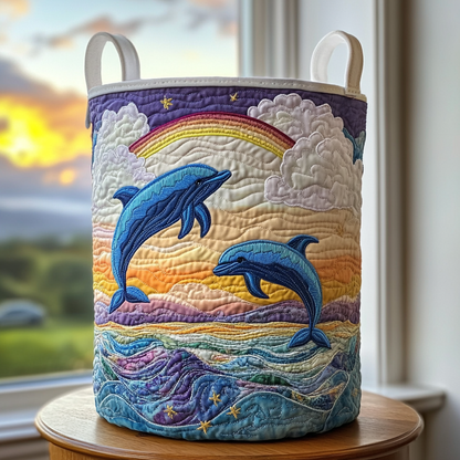 Dolphin Crest Quilted Laundry Basket NCU0DDK859