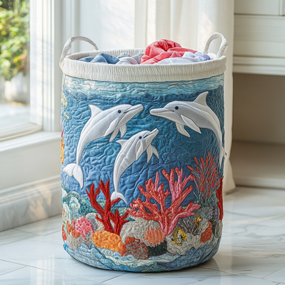 Dolphin Shore Quilted Laundry Basket NCU0DDK860