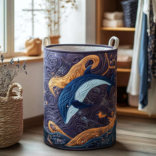 Dolphin Tide Quilted Laundry Basket NCU0DDK857