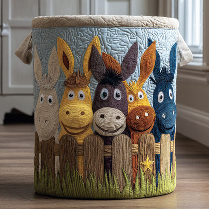 Donkey Faces Quilted Laundry Basket NCU0DDK2194
