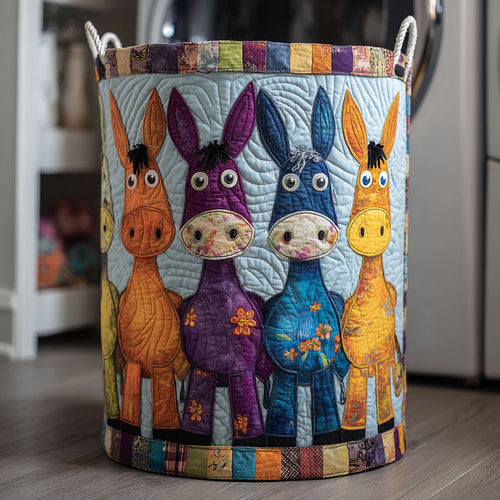 Donkey Friends Quilted Laundry Basket NCU0DDK2189