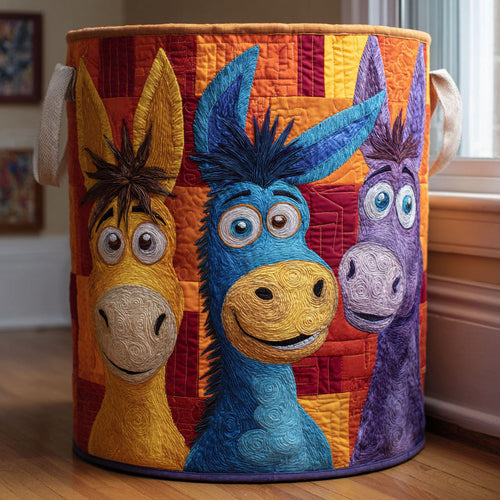 Donkey Parade Quilted Laundry Basket NCU0DDK2190