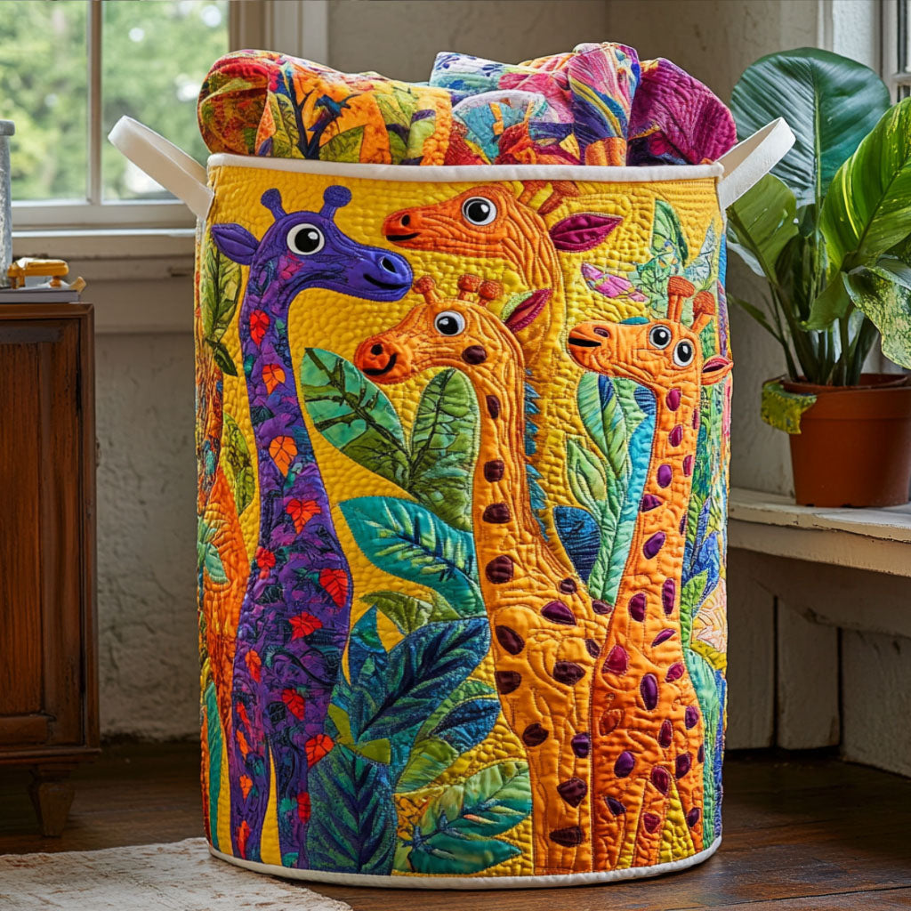 Dot Dot Giraffe Quilted Laundry Basket NCU0PTT979