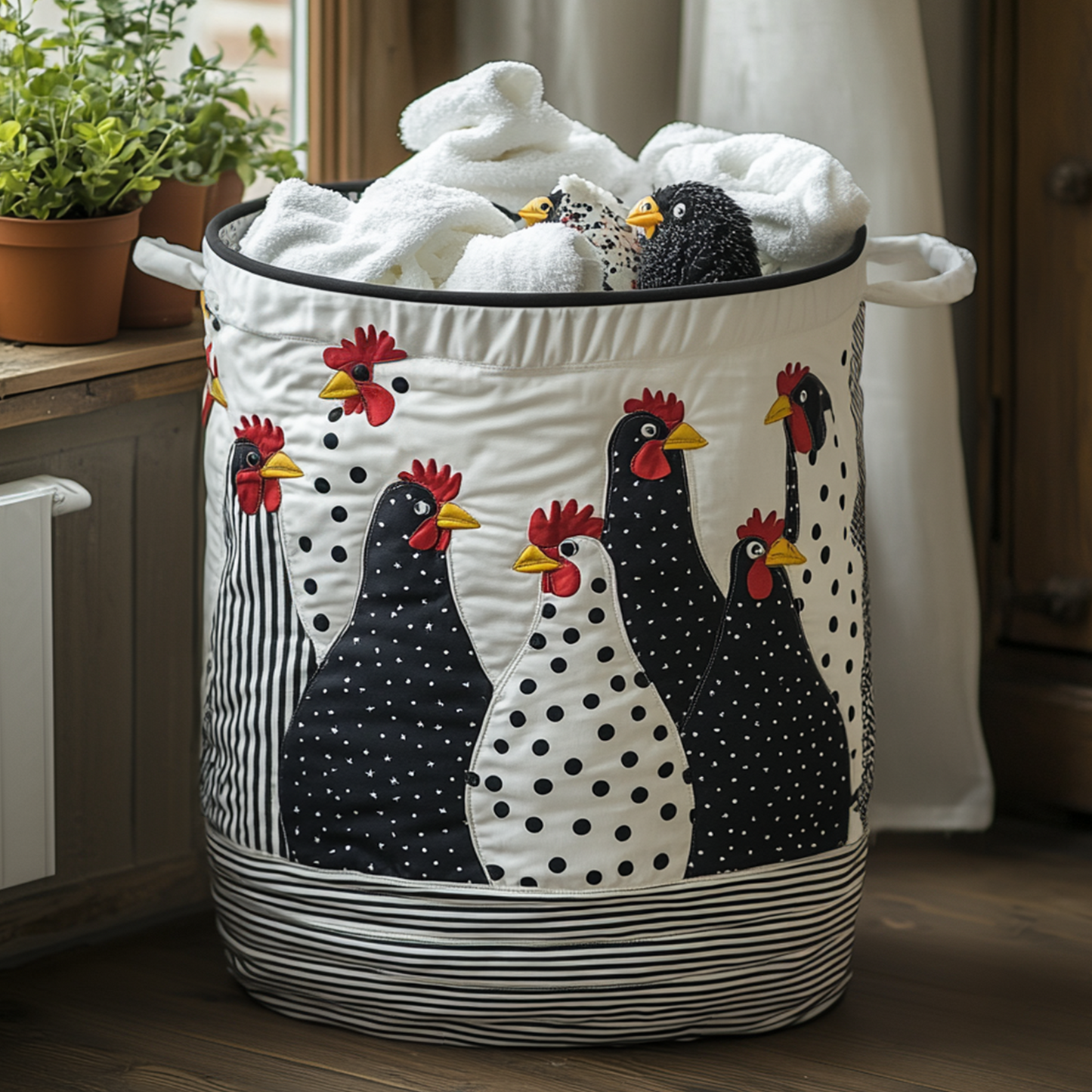 Dotty the Hen Quilted Laundry Basket NCU0PTT767