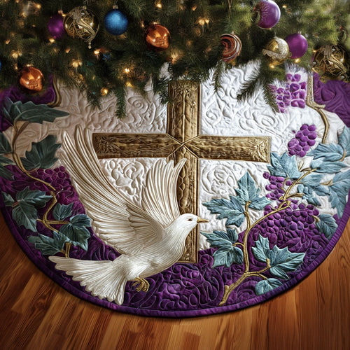 Dove of Peace Christmas Quilted Tree Skirt NCU0PTT2203