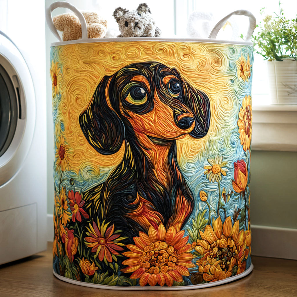 Doxie Charm Quilted Laundry Basket NCU0PTT1232