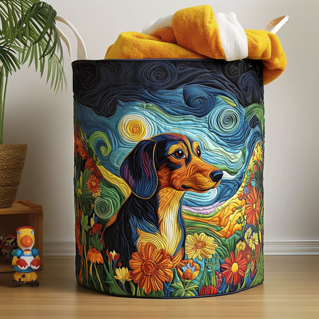 Doxie Dreams Quilted Laundry Basket NCU0PTT1233