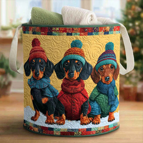 Doxie Family Quilted Laundry Basket NCU0NNL068