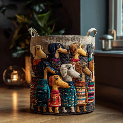 Doxie Friends Quilted Laundry Basket NCU0DV1638