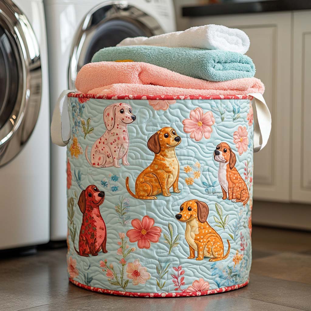 Doxie Home Haven Quilted Laundry Basket NCU0NNL064