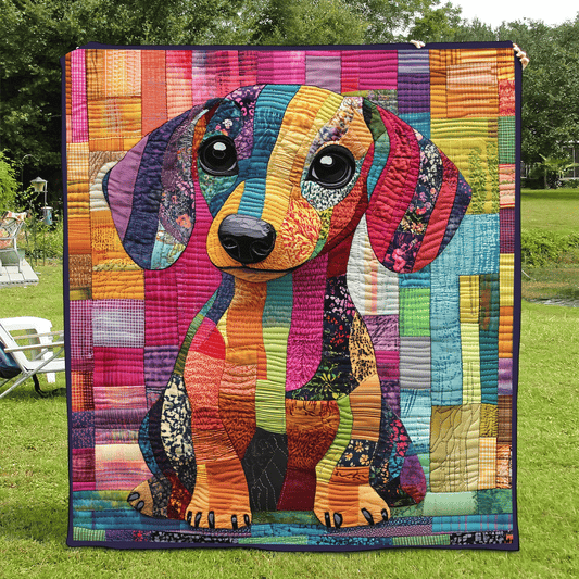 Doxie Rainbow Wonder Quilted Blanket NCU0TL1789