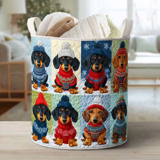 Doxie Squad Quilted Laundry Basket NCU0NNL069