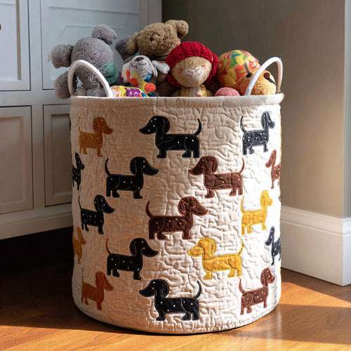 Doxie Trails Quilted Laundry Basket NCU0PTT1235