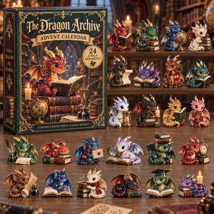 CHRISTMAS KICKOFF 40% OFF - Dragon Archive Advent Calendar 2026 - 24-Day Festive Countdown, Acrylic Charms Blind Box - Gift For Dragon Lovers AC0TV012