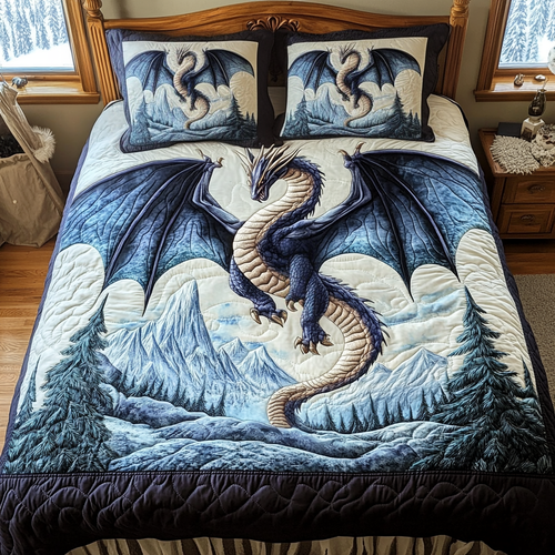 Dragon Crest Quilted Bedding Set NCU0DV045