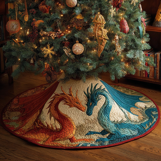 Dragon Flame Christmas Quilted Tree Skirt NCU0DDK1970
